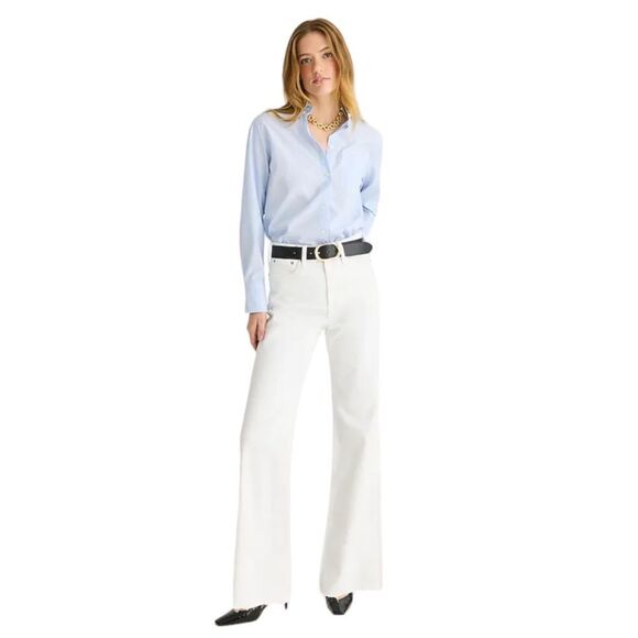 J Crew Full-length slim wide-leg jean in white Size 24‎ - Picture 1 of 11